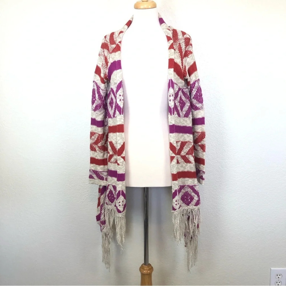 American Rag Cie Aztec Tribal Open Front Cardigan Size Medium